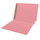 Pink letter size reinforced end tab folder with 2" bonded fastener on inside back. 11 pt pink stock. Packaged 50/250