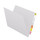 White letter size reinforced end tab folder. 14 pt white stock, 50/Box