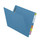 Blue letter size reinforced end tab folder with 2" bonded fastener on inside back. 14 pt blue stock. Packaged 50/250