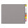 Gray letter size reinforced end tab folder with 2" bonded fastener on inside back. 14 pt gray stock, 50/Box