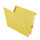 Yellow letter size reinforced end tab folder with 2" bonded fastener on inside back. 14 pt yellow stock. Packaged 50/250