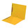 Yellow letter size end tab folder with full pocket on inside back open towards spine and 2" bonded fasteners on inside front and back. 11 pt Yellow stock. Packaged 50/250.