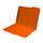 Orange letter size reinforced top tab folder with 1/3 cut assorted top tabs and 2" bonded fastener on inside front and back. 11 pt orange stock. Packaged 50/250.