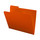 Orange letter size reinforced top tab folder with 1/3 cut assorted top tabs. 11 pt orange stock. Packaged 100/500.