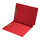 Red letter size reinforced top and end tab folder with 1 1/2" paper expansion and 2" bonded fasteners on inside front and back. 14 pt red stock. Packaged 50/250