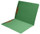 Green letter size reinforced top tab folder with full cut top tab and 2" bonded fastener on inside front and back. 11 pt green stock. Packaged 50/250