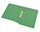 Green letter size reinforced end tab folder with Jalemaclip fastener on inside back. 11 pt green stock. Packaged 50/250