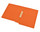 Orange letter size reinforced end tab folder with Jalemaclip fastener on inside back. 11 pt orange stock. Packaged 50/250