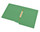 Green letter size reinforced end tab folder with Jalemaclip fastener on inside back. 14 pt green stock. Packaged 50/250