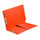Orange letter size reinforced end tab folder with 1/2 pocket on inside front and 2" bonded fastener on inside front and back. 14 pt orange stock, 50/Box (S-09179-ORG)