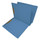 Blue letter size end tab one divider econoclass folder with 2" bonded fasteners on each panel. 14 pt blue stock. Packaged 25/125.