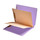  Lavender letter size reinforced end tab folder with 2" bonded fastener on inside front and back, and two manila dividers installed with 2" bonded fasteners on both sides. 11 pt lavender stock folders and 11 pt manila stock dividers. Packaged 40/200