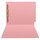 Pink letter size end tab folder with 2" bonded fasteners on inside back. 20 pt pink stock. Packaged 40/200.