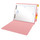 Pink letter size end tab folder with 2" bonded fasteners on inside back. 20 pt pink stock. Packaged 40/200.