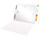 White letter size end tab folder with 2" bonded fasteners on inside back. 20 pt white stock. Packaged 40/200.