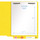 Yellow letter size end tab folder with 2" bonded fasteners on inside back. 20 pt yellow stock. Packaged 40/200.