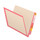 Manila letter size reinforced end tab folder with printed pink border and 2" bonded fasteners on inside front and inside back. 11 pt manila stock. Packaged 50/250.