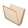 Manila letter size reinforced end tab folder with printed tan border and 2" bonded fasteners on inside front and inside back. 11 pt manila stock. Packaged 50/250