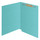 Light blue Kardex match letter size reinforced top and end tab folder with tic marks printed on end tab and 2" bonded fastener on inside back. 11 pt light blue stock. Packaged 50/250