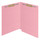 Pink Kardex match letter size reinforced top and end tab folder with tic marks printed on end tab and 2" bonded fastener on inside front and back. 11 pt pink stock. Packaged 50/250.