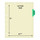 Ivory letter size side tab index divider with position 2 tab printed MEDICATION PROGRESS NOTES and mylared in light green. 125# manila stock. Packaged 100.