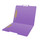 Lavender letter size top tab single ply folders with 1/3 cut assorted tabs and 2" bonded fastener on inside front and inside back. 11 pt lavender stock. Packaged 50/250