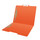 Orange letter size top tab single ply folders with 1/3 cut assorted tabs and 2" bonded fastener on inside front and inside back. 11 pt orange stock. Packaged 50/250
