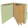 Peridot green letter size top tab three divider classification folder with 3" dark green tyvek expansion, with 2" bonded fasteners on inside front and inside back and 1" duo fastener on dividers - DV-T43-38-3PER