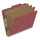 Dark red letter size top tab three divider classification folder with 3" russet brown tyvek expansion, with 2" bonded fasteners on inside front and inside back and 1" duo fastener on dividers - DV-T43-38-3ARD