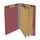Dark red legal size end tab three divider classification folder with 3" russet brown tyvek expansion, with 2" bonded fasteners on inside front and inside back and 1" duo fastener on dividers - DV-S53-38-3ARD