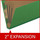 Moss green legal size end tab three divider classification folder with 3" dark green tyvek expansion, with 2" bonded fasteners on inside front and inside back and 1" duo fastener on dividers - DV-S53-38-3MGN