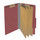Dark red legal size top tab three divider classification folder with 3" russet brown tyvek expansion, with 2" bonded fasteners on inside front and inside back and 1" duo fastener on dividers - DV-T53-38-3ARD