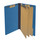 Royal blue legal size end tab three divider classification folder with 3" dark blue tyvek expansion, with 2" bonded fasteners on inside front and inside back and 1" duo fastener on dividers - DV-S53-38-3RBLU