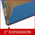 Royal blue legal size end tab three divider classification folder with 3" dark blue tyvek expansion, with 2" bonded fasteners on inside front and inside back and 1" duo fastener on dividers - DV-S53-38-3RBLU