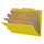 Yellow letter size top tab three divider classification folder with 3" lemon yellow tyvek expansion, with 2" bonded fasteners on inside front and inside back and 1" duo fastener on dividers - DV-T43-38-3YLW