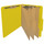 Yellow letter size top tab three divider classification folder with 3" lemon yellow tyvek expansion, with 2" bonded fasteners on inside front and inside back and 1" duo fastener on dividers - DV-T43-38-3YLW