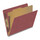 Dark red letter size end tab one divider classification folder with 2" russet brown tyvek expansion, with 2" bonded fasteners on inside front and inside back and 1" duo fastener on divider - DV-S42-14-3ARD