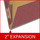 Dark red letter size end tab one divider classification folder with 2" russet brown tyvek expansion, with 2" bonded fasteners on inside front and inside back and 1" duo fastener on divider - DV-S42-14-3ARD