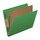 Moss green letter size end tab one divider classification folder with 2" dark green tyvek expansion, with 2" bonded fasteners on inside front and inside back and 1" duo fastener on divider - DV-S42-14-3MGN