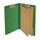 Moss green legal size end tab two divider classification folder with 2" dark green tyvek expansion, with 2" bonded fasteners on inside front and inside back and 1" duo fastener on dividers - DV-S52-26-3MGN
