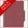 Dark red letter size top tab one divider classification folder with 2" russet brown tyvek expansion, with 2" bonded fasteners on inside front and inside back and 1" duo fastener on divider - DV-T42-14-3ARD