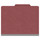 Dark red letter size top tab one divider classification folder with 2" russet brown tyvek expansion, with 2" bonded fasteners on inside front and inside back and 1" duo fastener on divider - DV-T42-14-3ARD