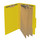 Yellow legal size top tab three divider classification folder with 3" lemon yellow tyvek expansion, with 2" bonded fasteners on inside front and inside back and 1" duo fastener on dividers - DV-T53-38-3YLW