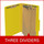 Yellow legal size top tab three divider classification folder with 3" lemon yellow tyvek expansion, with 2" bonded fasteners on inside front and inside back and 1" duo fastener on dividers - DV-T53-38-3YLW