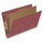Dark red legal size end tab one divider classification folder with 2" russet brown tyvek expansion, with 2" bonded fasteners on inside front and inside back and 1" duo fastener on divider - DV-S52-14-3ARD