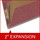 Dark red legal size end tab one divider classification folder with 2" russet brown tyvek expansion, with 2" bonded fasteners on inside front and inside back and 1" duo fastener on divider - DV-S52-14-3ARD