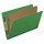 Moss green legal size end tab one divider classification folder with 2" dark green tyvek expansion, with 2" bonded fasteners on inside front and inside back and 1" duo fastener on divider - DV-S52-14-3MGN