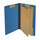 Royal blue legal size end tab two divider classification folder with 2" dark blue tyvek expansion, with 2" bonded fasteners on inside front and inside back and 1" duo fastener on dividers - DV-S52-26-3RBL