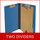 Royal blue legal size end tab two divider classification folder with 2" dark blue tyvek expansion, with 2" bonded fasteners on inside front and inside back and 1" duo fastener on dividers - DV-S52-26-3RBL