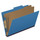 Royal blue legal size top tab two divider classification folder with 2" dark blue tyvek expansion, with 2" bonded fasteners on inside front and inside back and 1" duo fastener on dividers - DV-T52-26-3RBL